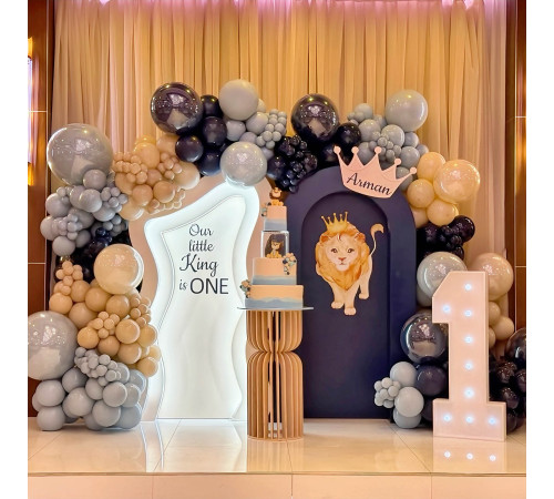 2-Layer 3D Wavy Wooden Arch Backdrop