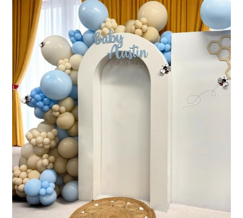 3D Wooden Arch Backdrop - Rounded Top